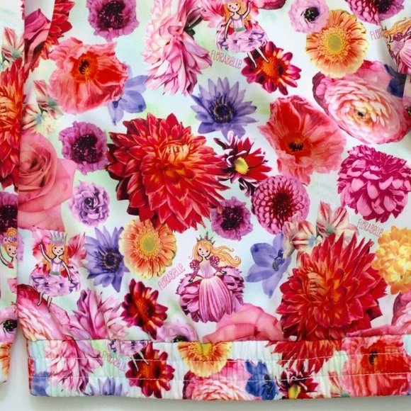 Florabelle Long Sleeve Floral Zip Bomber Jacket Size 2T - White/Pink - Picture 5 of 5